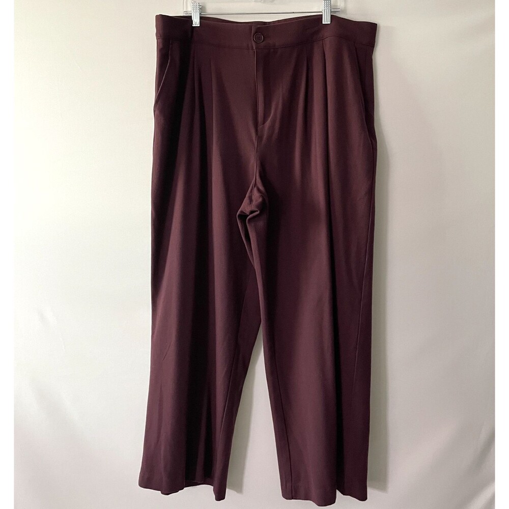 Torrid Wide Leg Dress Trousers Pull On Burgundy Womens Size 18R -(dmp)